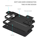 For Samsung Galaxy A13 Stereoscopic Holder Sliding Camshield Phone Case(Black)