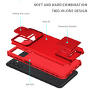 For Samsung Galaxy A13 Stereoscopic Holder Sliding Camshield Phone Case(Red)