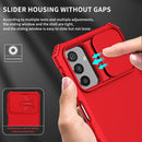 For Samsung Galaxy A13 Stereoscopic Holder Sliding Camshield Phone Case(Red)