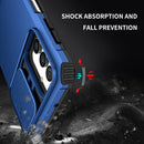 For Samsung Galaxy A13 Stereoscopic Holder Sliding Camshield Phone Case(Blue)