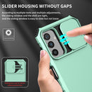 For Samsung Galaxy A13 Stereoscopic Holder Sliding Camshield Phone Case(Light Blue)