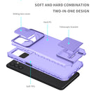 For Samsung Galaxy A13 Stereoscopic Holder Sliding Camshield Phone Case(Purple)
