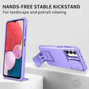 For Samsung Galaxy A13 Stereoscopic Holder Sliding Camshield Phone Case(Purple)