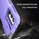 For Samsung Galaxy A13 Stereoscopic Holder Sliding Camshield Phone Case(Purple)