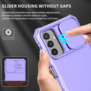 For Samsung Galaxy A13 Stereoscopic Holder Sliding Camshield Phone Case(Purple)