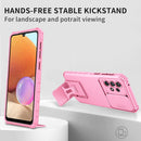 For Samsung Galaxy A33 5G Stereoscopic Holder Sliding Camshield Phone Case(Pink)