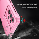 For Samsung Galaxy A33 5G Stereoscopic Holder Sliding Camshield Phone Case(Pink)
