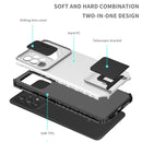 For Samsung Galaxy A53 5G Stereoscopic Holder Sliding Camshield Phone Case(White)