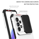 For Samsung Galaxy A53 5G Stereoscopic Holder Sliding Camshield Phone Case(White)