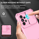 For Samsung Galaxy A53 5G Stereoscopic Holder Sliding Camshield Phone Case(Pink)