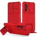 For Samsung Galaxy A53 5G Stereoscopic Holder Sliding Camshield Phone Case(Red)