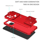 For Samsung Galaxy A53 5G Stereoscopic Holder Sliding Camshield Phone Case(Red)