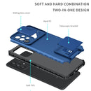 For Samsung Galaxy A53 5G Stereoscopic Holder Sliding Camshield Phone Case(Blue)