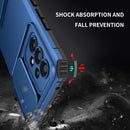 For Samsung Galaxy A53 5G Stereoscopic Holder Sliding Camshield Phone Case(Blue)