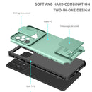 For Samsung Galaxy A53 5G Stereoscopic Holder Sliding Camshield Phone Case(Light Blue)