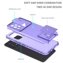 For Samsung Galaxy A53 5G Stereoscopic Holder Sliding Camshield Phone Case(Purple)
