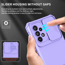 For Samsung Galaxy A53 5G Stereoscopic Holder Sliding Camshield Phone Case(Purple)
