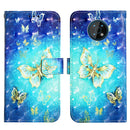 For Nokia G50 3D Painting Horizontal Flip Leather Case(Golden Butterfly)