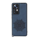 For Xiaomi 12 Mandala Embossed Card Slots Magnetic Phone Case(Blue)