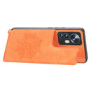 For Xiaomi 12 Mandala Embossed Card Slots Magnetic Phone Case(Orange)