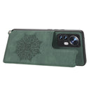 For Xiaomi 12 Mandala Embossed Card Slots Magnetic Phone Case(Green)