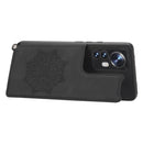 For Xiaomi 12 Pro Mandala Embossed Card Slots Magnetic Phone Case(Black)