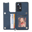 For Xiaomi 12 Pro Mandala Embossed Card Slots Magnetic Phone Case(Blue)