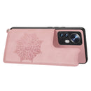 For Xiaomi 12 Pro Mandala Embossed Card Slots Magnetic Phone Case(Rose Gold)