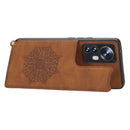 For Xiaomi 12 Pro Mandala Embossed Card Slots Magnetic Phone Case(Brown)