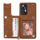 For Xiaomi 12 Pro Mandala Embossed Card Slots Magnetic Phone Case(Brown)