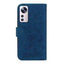 For Xiaomi 12 / 12X Butterfly Rose Embossed Leather Phone Case(Blue)