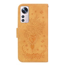 For Xiaomi 12 / 12X Butterfly Rose Embossed Leather Phone Case(Yellow)