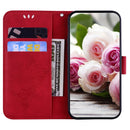 For Xiaomi 12 Pro Butterfly Rose Embossed Leather Phone Case(Red)