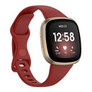 For Fitbit Versa 4 / Versa 3 / Sense Universal TPU Watch Band, Size:S(Dark Red)