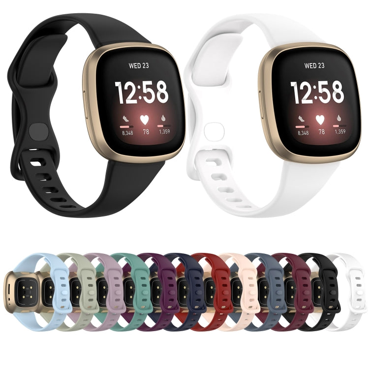 For Fitbit Versa 4 / Versa 3 / Sense Universal TPU Watch Band, Size:S(Dark Blue)