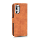 For Motorola Moto G52 Skin Feel Magnetic Flip Leather Phone Case(Brown)