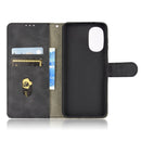 For Motorola Moto G52 Skin Feel Magnetic Flip Leather Phone Case(Black)