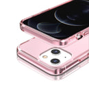 Shockproof Terminator Style Transparent Protective Case For iPhone 14 Max (Pink)