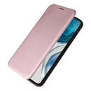 For Motorola Moto G52/G82 Carbon Fiber Texture Horizontal Flip Leather Phone Case(Pink)