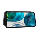 For Motorola Moto G52/G82 Carbon Fiber Texture Horizontal Flip Leather Phone Case(Black)