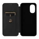 For Motorola Moto G52/G82 Carbon Fiber Texture Horizontal Flip Leather Phone Case(Black)