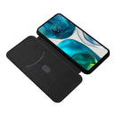 For Motorola Moto G52/G82 Carbon Fiber Texture Horizontal Flip Leather Phone Case(Black)
