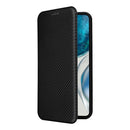 For Motorola Moto G52/G82 Carbon Fiber Texture Horizontal Flip Leather Phone Case(Black)