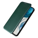 For Motorola Moto G52/G82 Carbon Fiber Texture Horizontal Flip Leather Phone Case(Green)