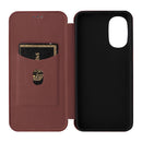 For Motorola Moto G52/G82 Carbon Fiber Texture Horizontal Flip Leather Phone Case(Brown)