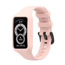 For Huawei Band 7 / 6 Pro / 6 / Honor Band 6 Universal Integrated Silicone Watch Band(Light Pink)