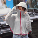 Summer Outdoor Ice Silk Zipper Sun-proof Clothing Headscarf Suit Protection Equipment(Grey)