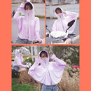 Summer Outdoor Ice Silk Zipper Sun-proof Clothing Headscarf Suit Protection Equipment(Purple)