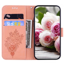 For OPPO Reno5 5G / 4G / Reno5 K / Find X3 Lite Butterfly Rose Embossed Leather Phone Case(Pink)