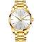 OLEVS 6898 Men Waterproof Luminous Steel Watch Band Quartz Watch(Gold White)